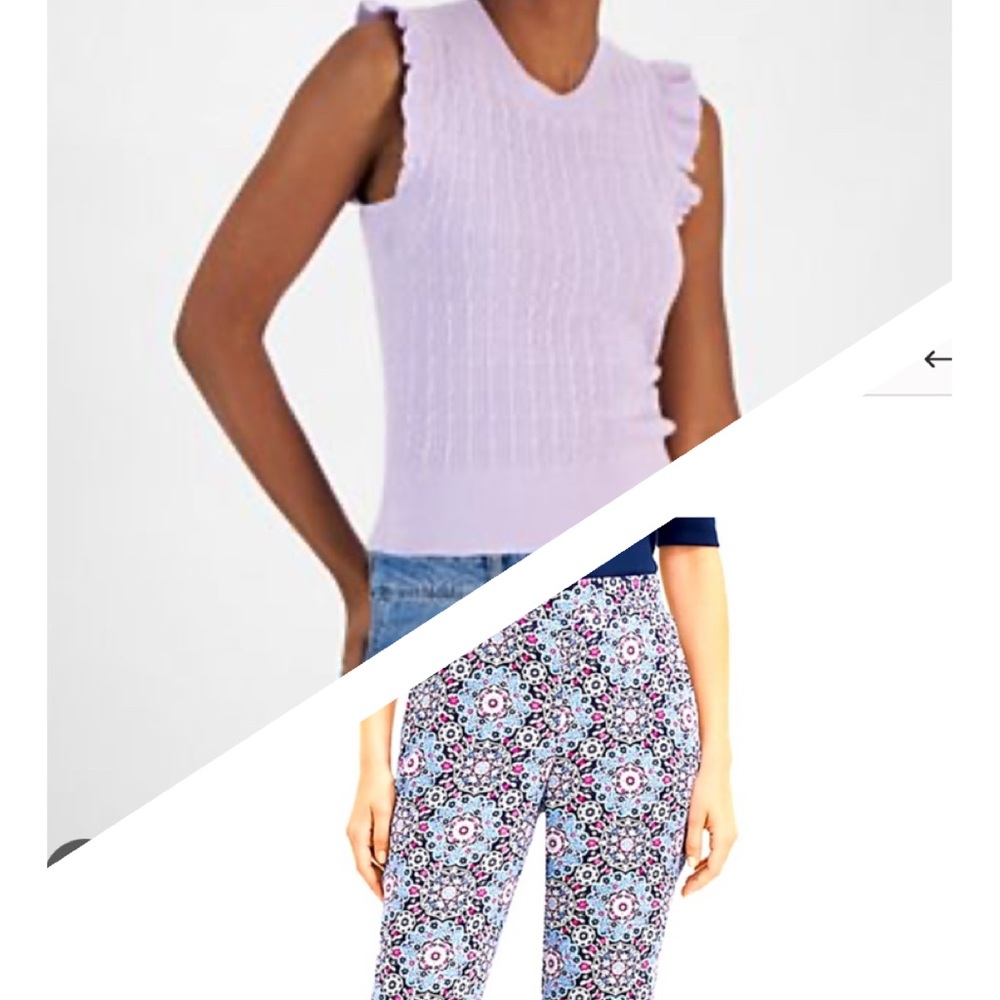 NWT Lavender Ruffled Sleeveless Top- - Picture 3 of 3